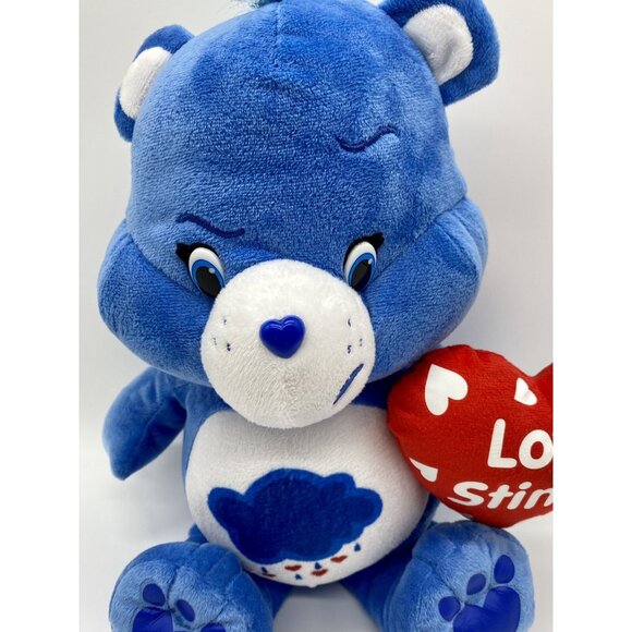 Care Bears Valentine 15” Grumpy Bear Love Stinks Heart Plush Retired Rare - Picture 2 of 7
